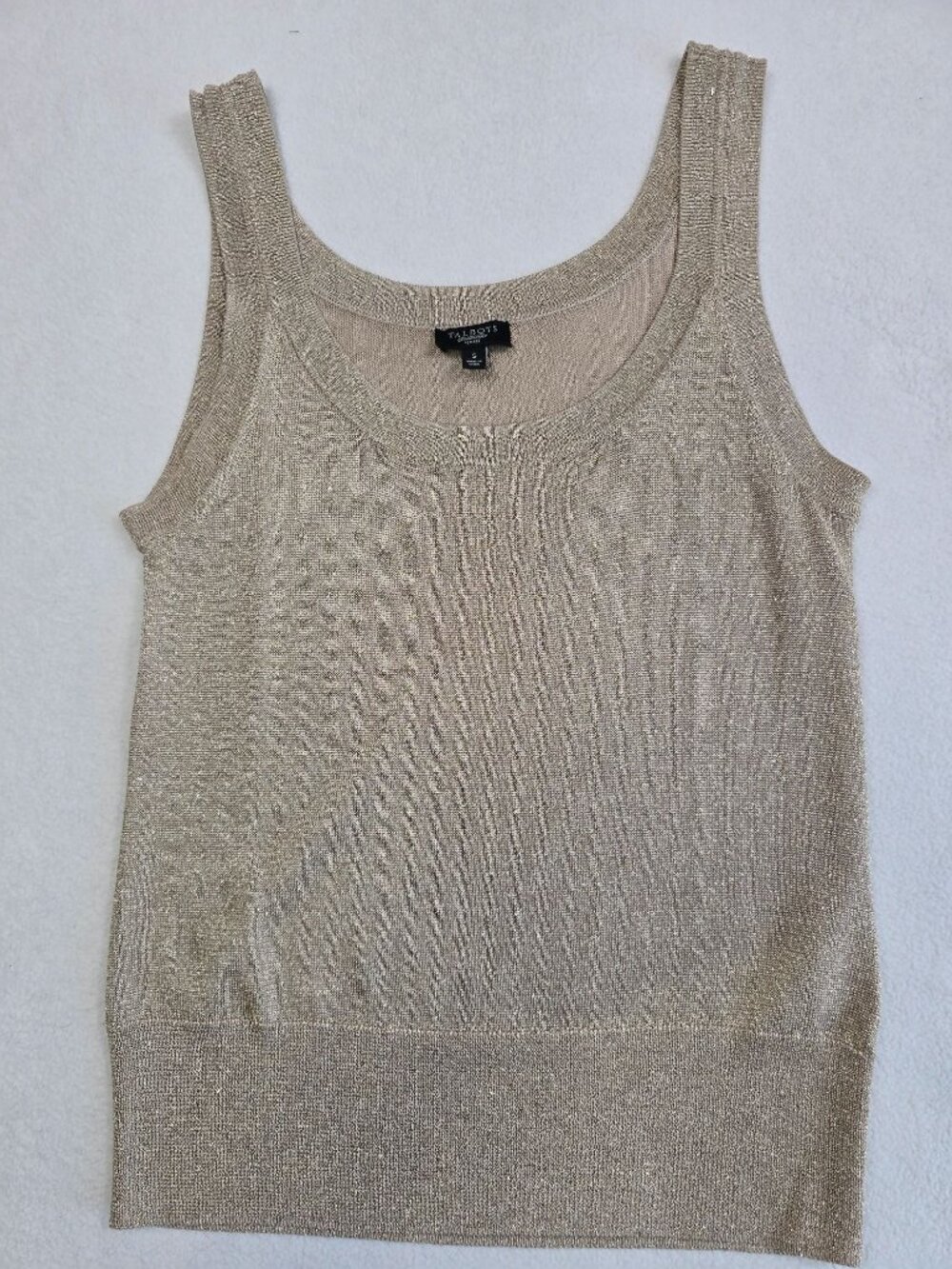 Talbots Small Petite Gold Metallic Tank Top